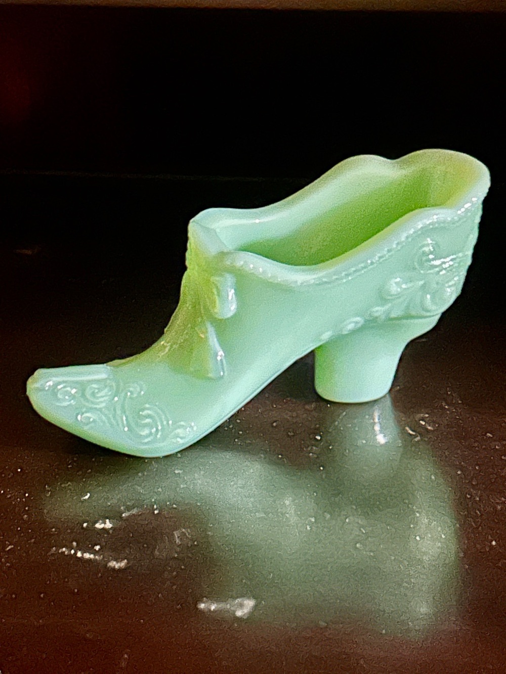 Jadeite Vintage Glass Shoe